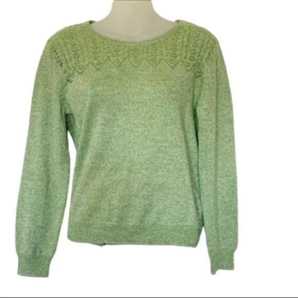 NWT Alfred Dunner Green Pullover Sweater, SP - Picture 2 of 6